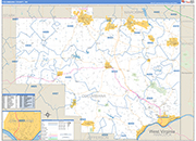 Columbiana Wall Map Basic Style