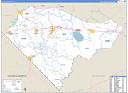 Columbus County Wall Map Basic Style