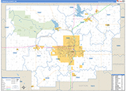 Comanche County Wall Map Basic Style