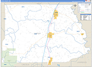 Copiah Wall Map Basic Style