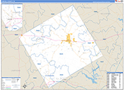 Coryell County Wall Map Basic Style