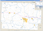 Coshocton Wall Map Basic Style