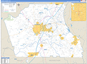 Coweta County Wall Map Basic Style