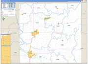 Cowley Wall Map Basic Style