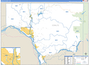 Cowlitz County Wall Map Basic Style