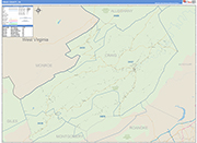 Craig County Wall Map Basic Style