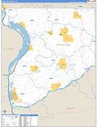 Crawford County Wall Map Basic Style