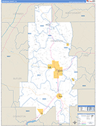 Crenshaw County Wall Map Basic Style