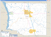 Crisp County Wall Map Basic Style