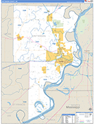 Crittenden County Wall Map Basic Style