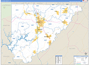 Cullman Wall Map Basic Style