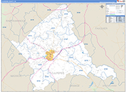 Culpeper County Wall Map Basic Style