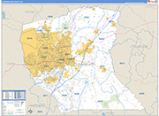 Cumberland County Wall Map Basic Style