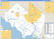 Cumberland County Wall Map Basic Style
