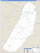 Cumberland County Wall Map Basic Style