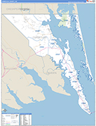 Currituck County Wall Map Basic Style