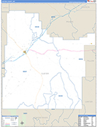 Custer Wall Map Basic Style