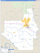 Dallas Wall Map Basic Style