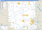 Dallas County Wall Map Basic Style