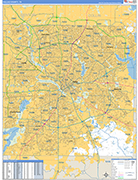 Dallas Wall Map Basic Style