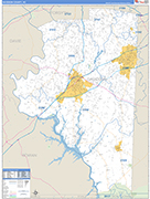 Davidson County Wall Map Basic Style
