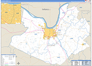 Daviess County Wall Map Basic Style