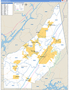 DeKalb County Wall Map Basic Style