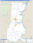 Decatur County Wall Map Basic Style