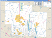 Delaware County Wall Map Basic Style