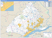 Delaware Wall Map Basic Style