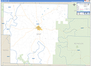 Dent County Wall Map Basic Style