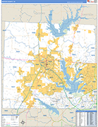 Denton County Wall Map Basic Style
