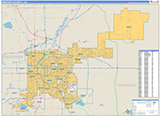Denver County Wall Map Basic Style