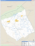 Dickenson County Wall Map Basic Style