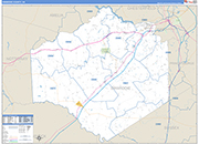 Dinwiddie County Wall Map Basic Style