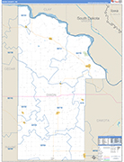Dixon County Wall Map Basic Style