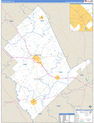 Dodge County Wall Map Basic Style