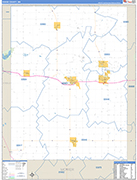 Dodge County Wall Map Basic Style
