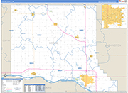 Dodge County Wall Map Basic Style