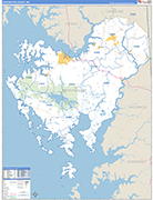 Dorchester County Wall Map Basic Style