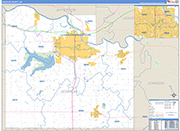 Douglas County Wall Map Basic Style