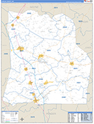 Duplin County Wall Map Basic Style