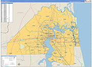 Duval County Wall Map Basic Style