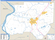 Dyer County Wall Map Basic Style