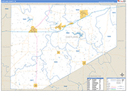 Eastland County Wall Map Basic Style