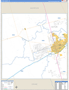Ector County Wall Map Basic Style