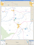 Eddy County Wall Map Basic Style