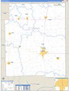Edgar County Wall Map Basic Style