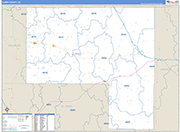 Elbert County Wall Map Basic Style