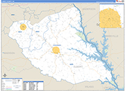 Elbert County Wall Map Basic Style